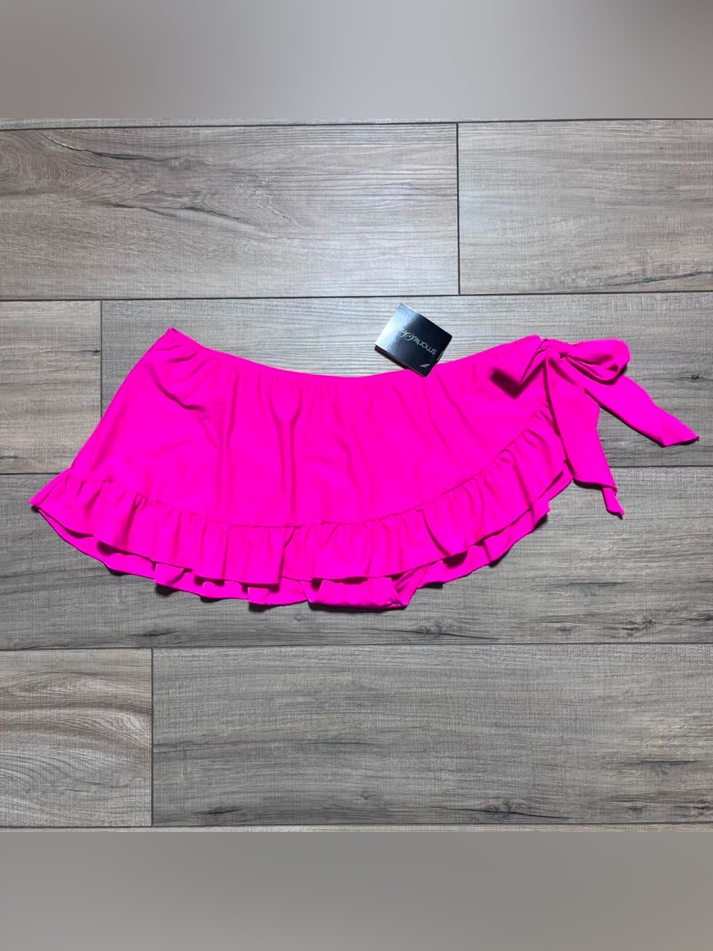 Smart and Sexy Womens Side Tie Swim Skirt With Swim Bottom XL Fuchsia Sizzle